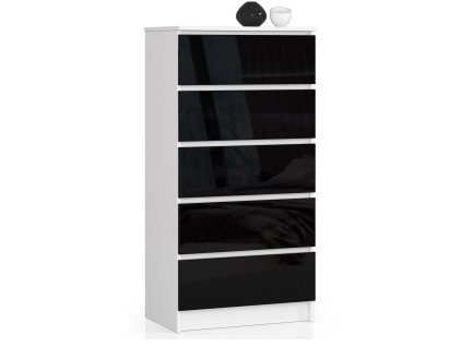 komoda k60 5 szuflady akryl czarny wysoki polysk f6sx04sqajizpnjg