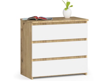 szafka nocna cl3 60 cm 3 szuflady dab artisan biala mcok2o8fpul5qynd