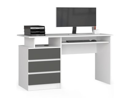 biurko clp 135 cm biale grafit szary wolnostojace iwrhd3hhejpabmxu