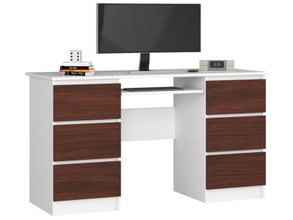biurko komputerowe a 11 6 szuflad 135cm biale wenge dvg0p1bicz8tugns