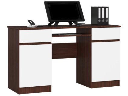 biurko komputerowe a5 135cm wenge biale wkh2skfmmm5dges6