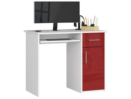 biurko pin biale czerwony polysk wolnostojace mixounobuamyqwii