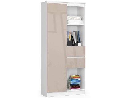 regal biurowy 80 cm r15 bialy cappuccino polysk leh3nevhoufof8x8