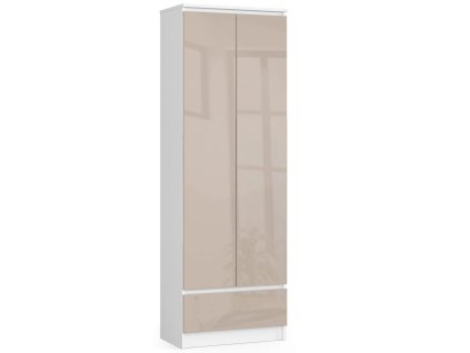 regal biurowy 60 cm bialy cappuccino polysk 2 drzwi 1 szuflada in916juj6efihdve