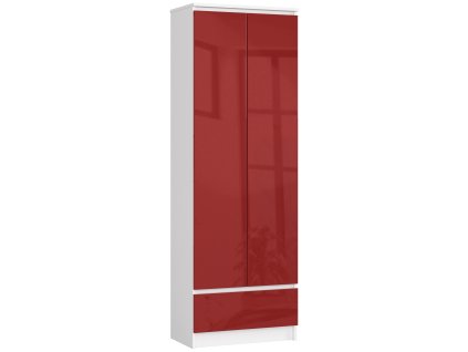 regal biurowy szafa r 60cm clp 1 szuflada 2 drzwi bialy czarny polysk 45p3uyhtjtybykyb