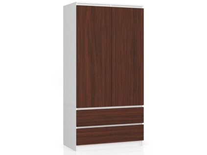 szafa s 90cm 2 drzwi 2 szuflady biala wenge 7jiktr676m57bi1m