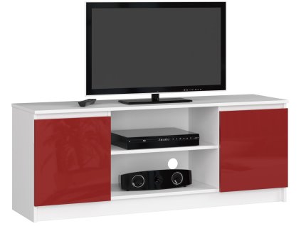 szafka rtv k140 2d 1p biala czerwony polysk dwes0owgguve9xwd