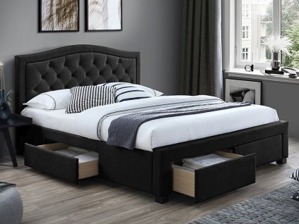 electrav160c lozko electra velvet 160x200 kolor czarny dab tap 186