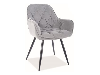 cherrymvcsz krzeslo cherry matt velvet 85 czarny stelaz szary 1