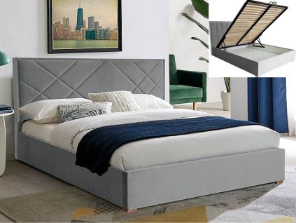 magiaiiv140jsz lozko magia ii velvet 140x200 kolor jasny szary tap bluvel 03 1