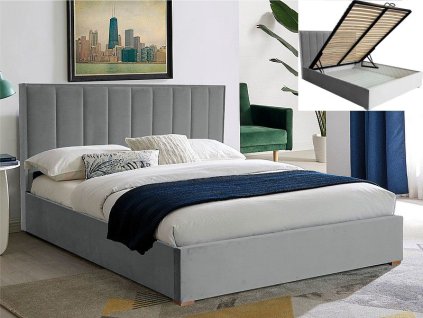 maraniiiv140jsz lozko marani ii velvet 140x200 kolor jasny szary tap bluvel 03 2