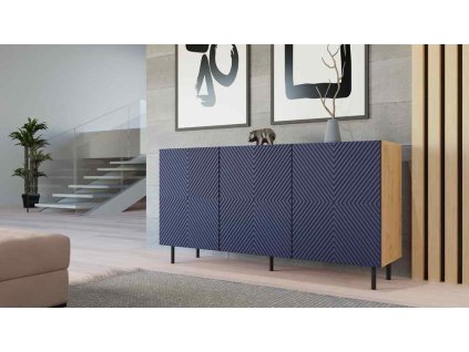 luxusne komoda skrinka dub artisan granatova newark uc5g7165hwjfac7o lxdggaoko3e04osk