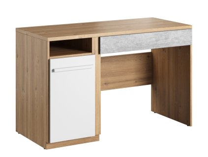 PLANO PN-06 pracovní stůl barva dub nash/šedá/bílá