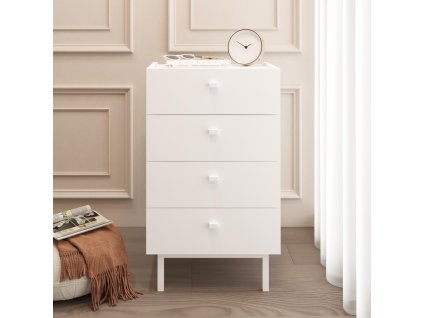 BURN uzka suplikova komoda 4S biela