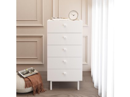 BURN uzka suplikova komoda 5S biela