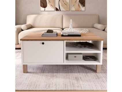 SMART konferecny stolik s dvierkami biela