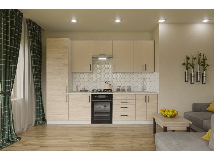 kuchyna horizont2 280cm satin light rockford hickory t25m