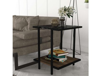 nerva industrialni prirucni stolek orech cerny mramor k7zohoxvmq5hqtnn