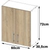 szafka kuchenna wiszaca w 60cm d2 h720 lima pmfczsounhqmnsfm