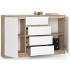 komoda k 160cm 2 drzwi 4 szuflady sonoma biala 4rqtointoopnkihm