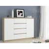 komoda k 160cm 2 drzwi 4 szuflady sonoma biala ygdibg6pn3z6kqff