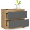 szafka nocna k 60 cm 2 szuflady dab artisan grafit szary vx2yfnfnc4kpv3xg
