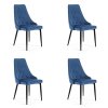 4x welurowe krzeslo tapicerowane pikowane sj054 granatowe vwxh9bswdoblxno0