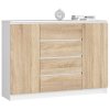 komoda k 140cm 2 drzwi 4 szuflady biala sonoma leoz415rd25tri7p