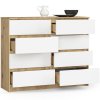 komoda do salonu k 120 cm 8 szuflad dab artisan biala lqr6suqzgavw9m13