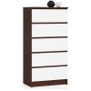 komoda k60 5 szuflad wenge biala t9hwfn6xamnkibzs