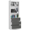 regal biurowy r 60 cm 3 szuflady 2 polki bialy grafit szary bia1oiulem2caboe