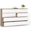 komoda do salonu k 160 cm 8 szuflad dab sonoma biala ogvwoy6hqvgpj55w