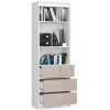 regal biurowy r 60cm clp 3 szuflady 2 polki bialy cappuccino polysk tkzb6dfhms0xxvuy
