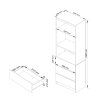 regal biurowy r 60cm clp 3 szuflady 2 polki bialy cappuccino polysk 9acsaau37siv66lt