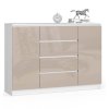 komoda do salonu 138 cm biala cappuccino polysk 2 drzwi 4 szuflady kbevt3aomqu0fbbb