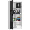 regal biurowy r 80cm clp 1 drzwi 4 polki bialy czarny polysk fqvbh7gdw8a5rpri