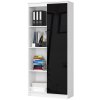 regal biurowy r 80cm clp 1 drzwi 4 polki bialy czarny polysk wgkzxzxyp8jft8jc