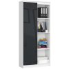 regal biurowy r 80cm clp 1 drzwi 4 polki bialy grafit polysk rue2gx2bnh10ddub