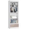regal biurowy 60 cm bialy cappuccino polysk 1 szuflada 4 polki wzjgdvood472ev4g