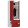 szafa star s60 2 drzwi 2 szuflady biala czerwony polysk xdzjr5omvczxjond