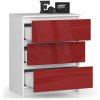komoda k60 3 szuflady akryl czerwony wysoki polysk l3x4hlczvzn738ml