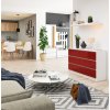 komoda k120 6 szuflad akryl czerwony wysoki polysk tqrqystzznxu1g6d