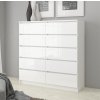 komoda k 160cm 10 szuflad biala wysoki polysk ippocm88ridhfjeu