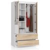 szafa s 90cm 2 drzwi 2 szuflady 2 lustra biala sonoma l32awkrowxtl8era