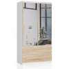 szafa s 90cm 2 drzwi 2 szuflady 2 lustra biala sonoma vmok3edonirzocil