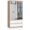 szafa s 90cm 2 drzwi 2 szuflady 2 lustra sonoma biala iscezluptu524pjw