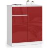 komoda k80 2 drzwi 1 szuflada biala czerwony polysk r5b2wxkotdpvg10a