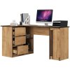 biurko narozne 155 cm b20 dab craft lewe z 3 szufladami nrqhd2rlrddq88sk