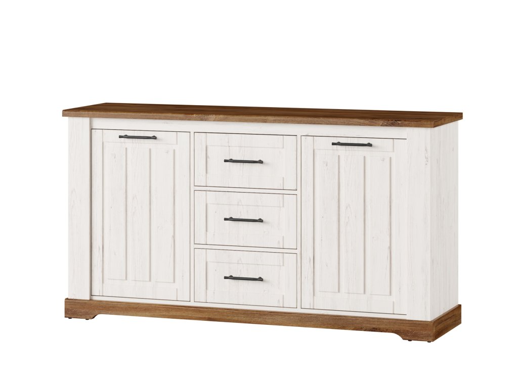 Vintage široká 2-dverová komoda so zásuvkami COUNTY 45