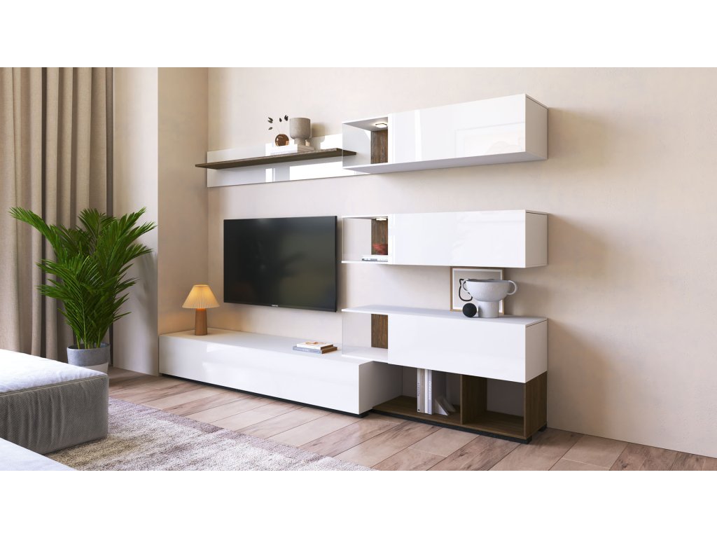 Obývacia zostava LOGIO, morské vintage drevo/biela